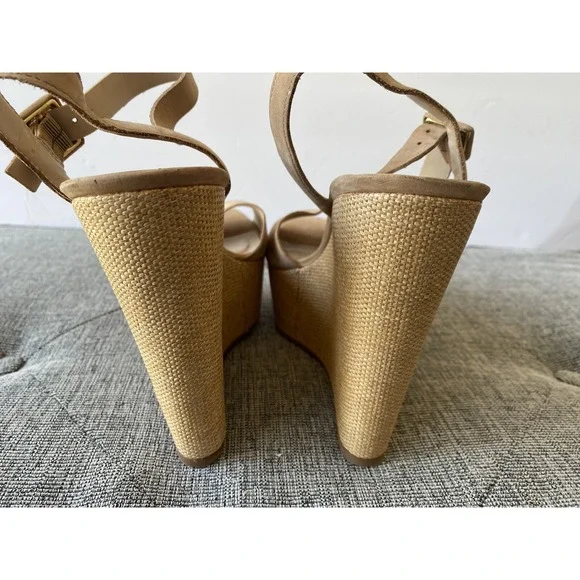 Steve Madden Citrus Platform Wedge Sandals Size US 8.5 In Nude - Picture 8 of 9